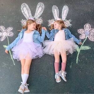 I Love Plum cream long sleeve tutu dress